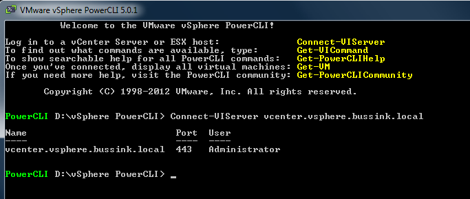 Sign on single connect-viserver powershell