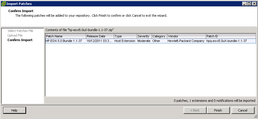Import HP-ESXi5.0-bundle-1.1.37