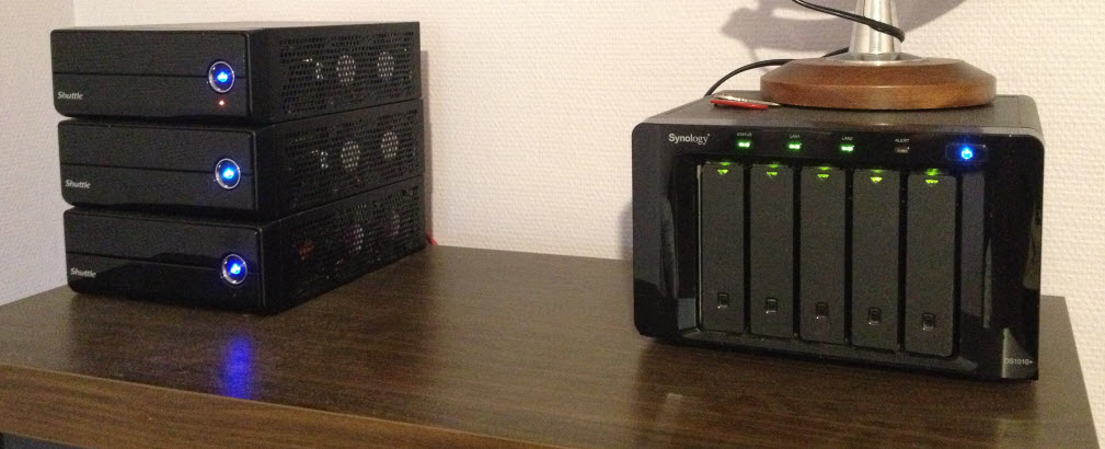 Three Shuttle HX61V with Synology DS1010+