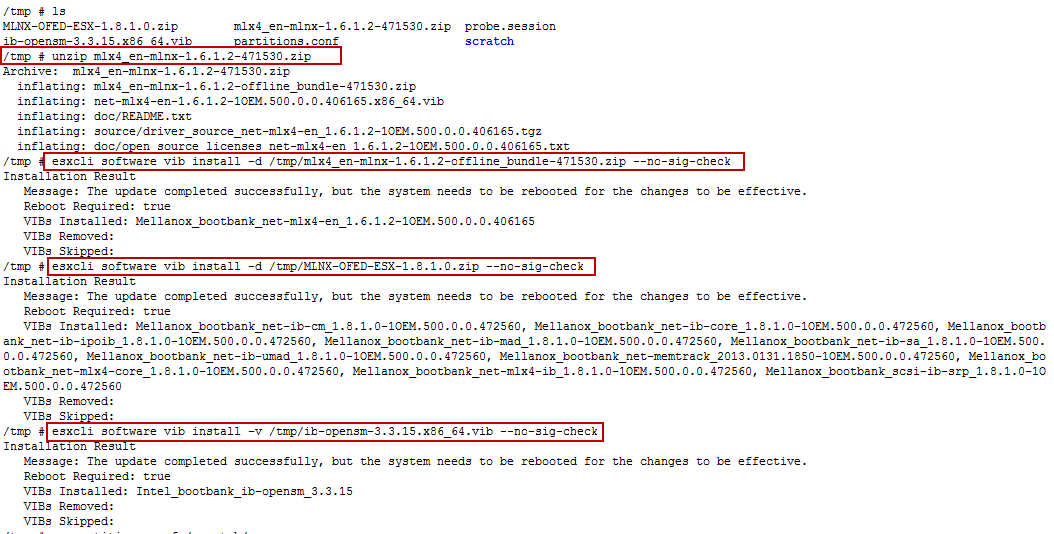 esxcli software vib install