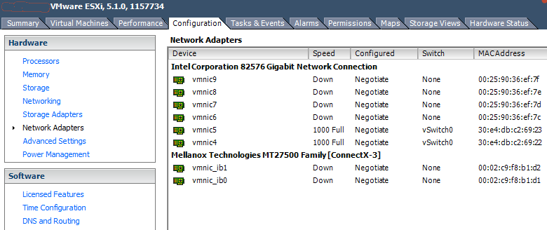 ESXi Network Adapter ConnectX3