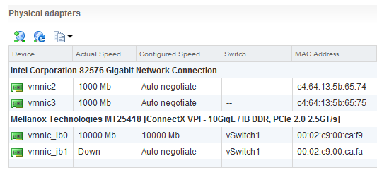 ESXi Network Adapter ConnectX